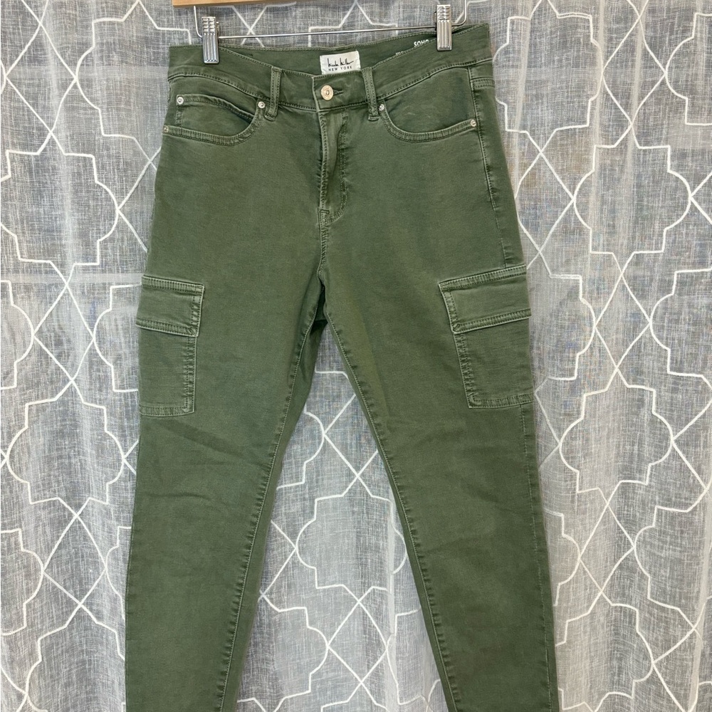 Nicole miller green high rise soho skinny pant